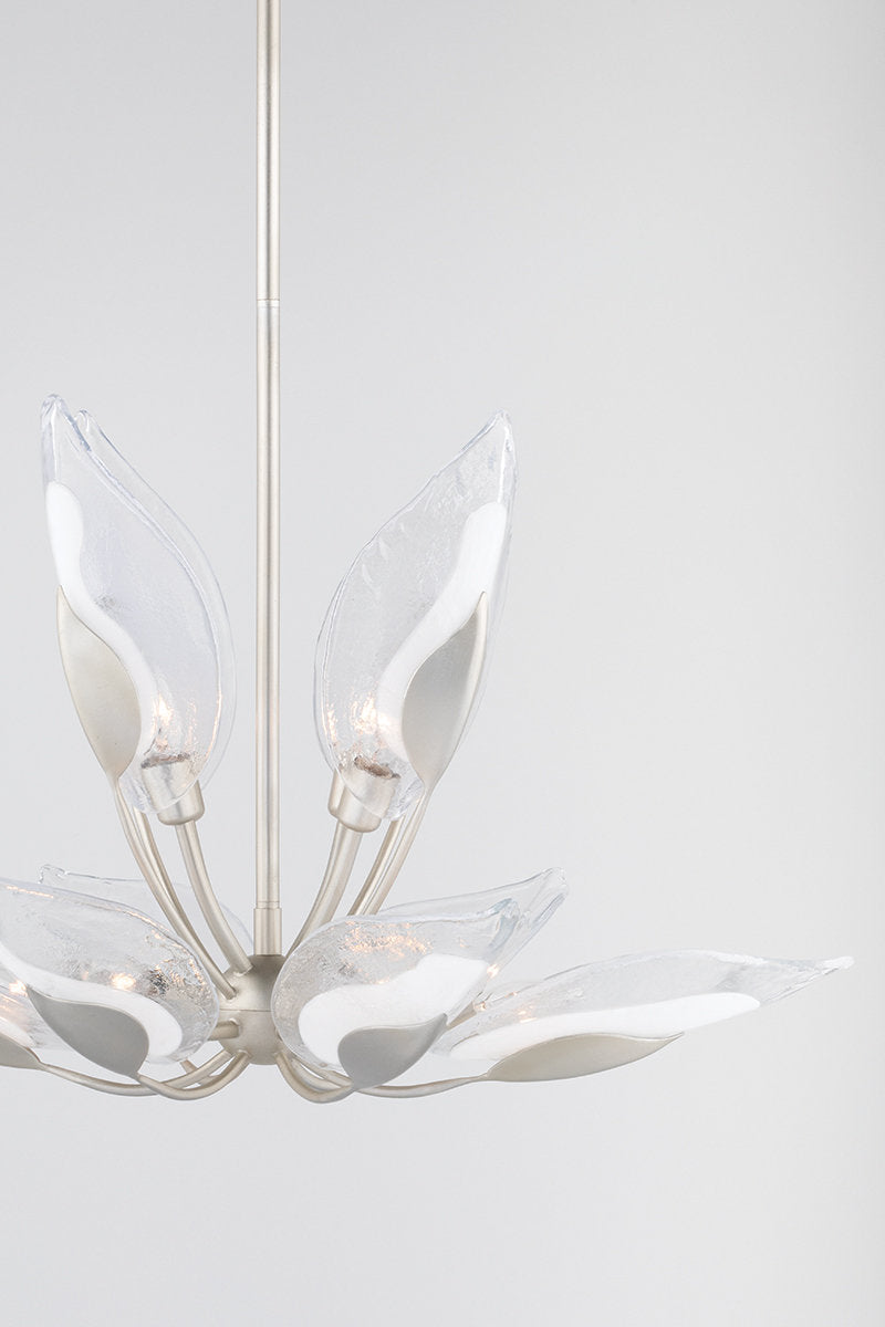 Blossom 10 Light Chandelier - Gold Leaf Finish - Clear Glass