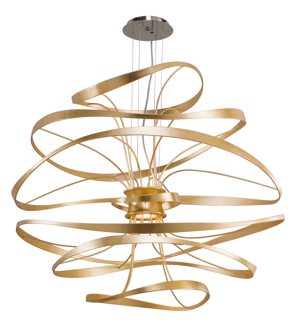 Calligraphy 2-Light Unique / Statement Geometric LED Chandelier