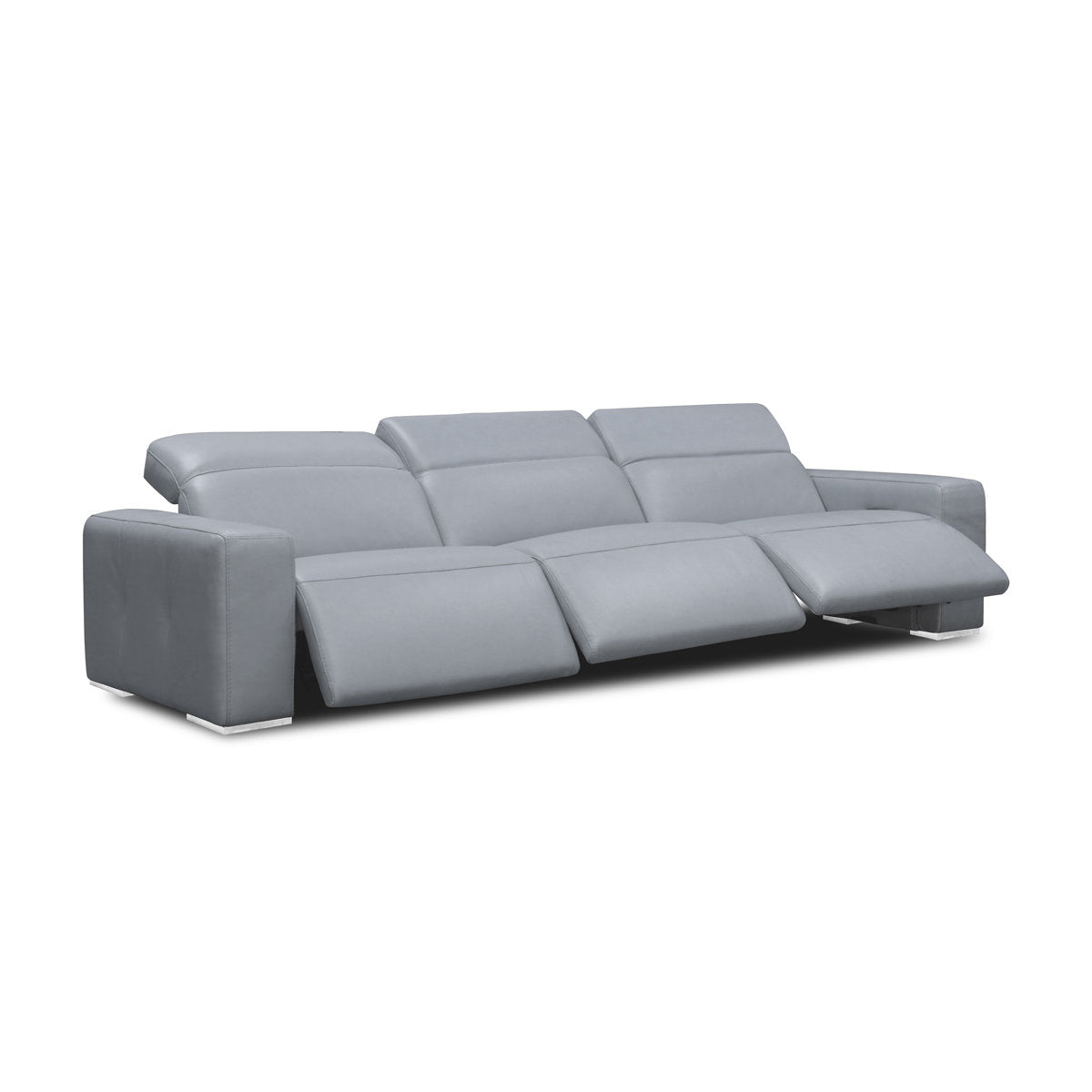 Capri 124'' Genuine Leather Square Arm Reclining Sofa
