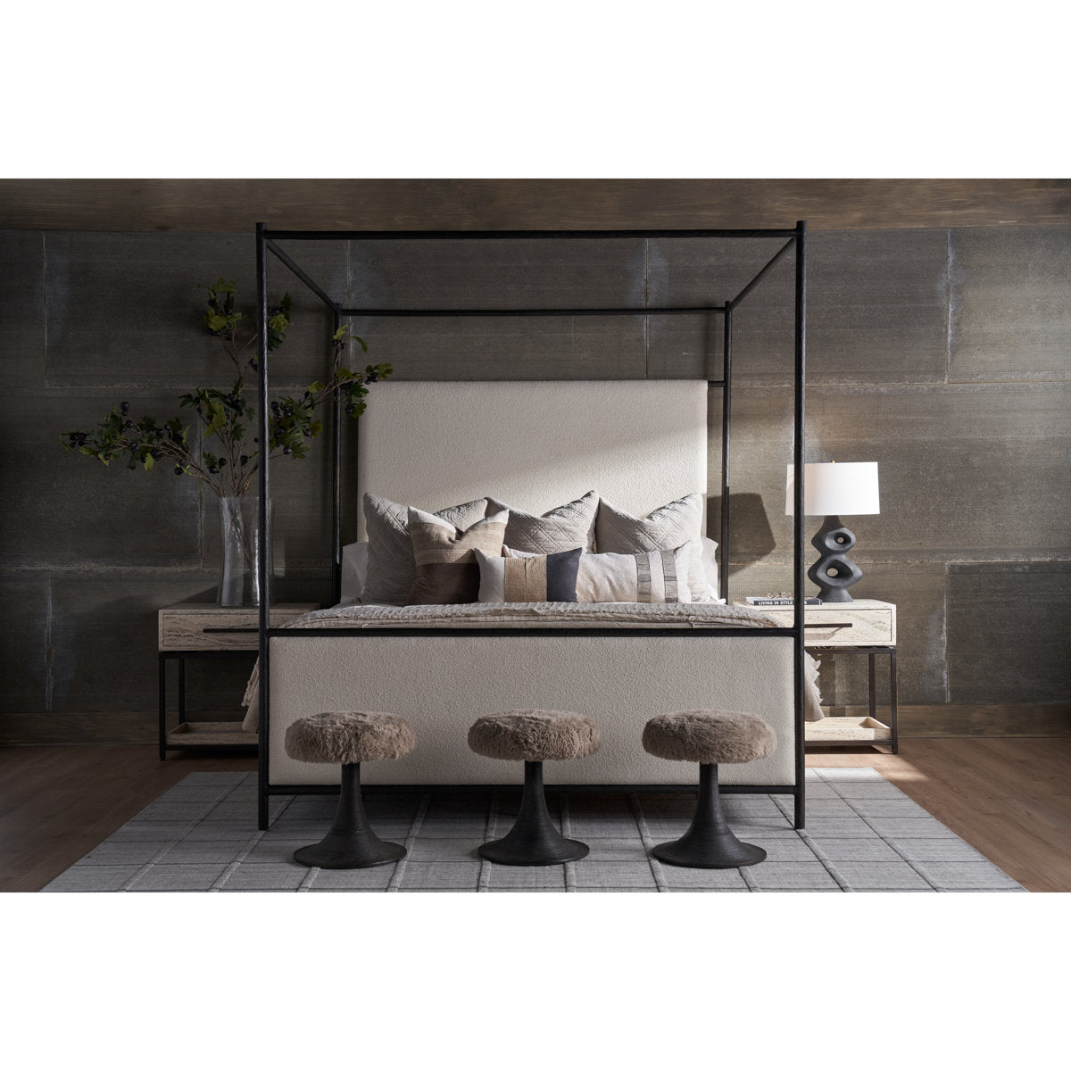 Cascade Upholstered Canopy Bed