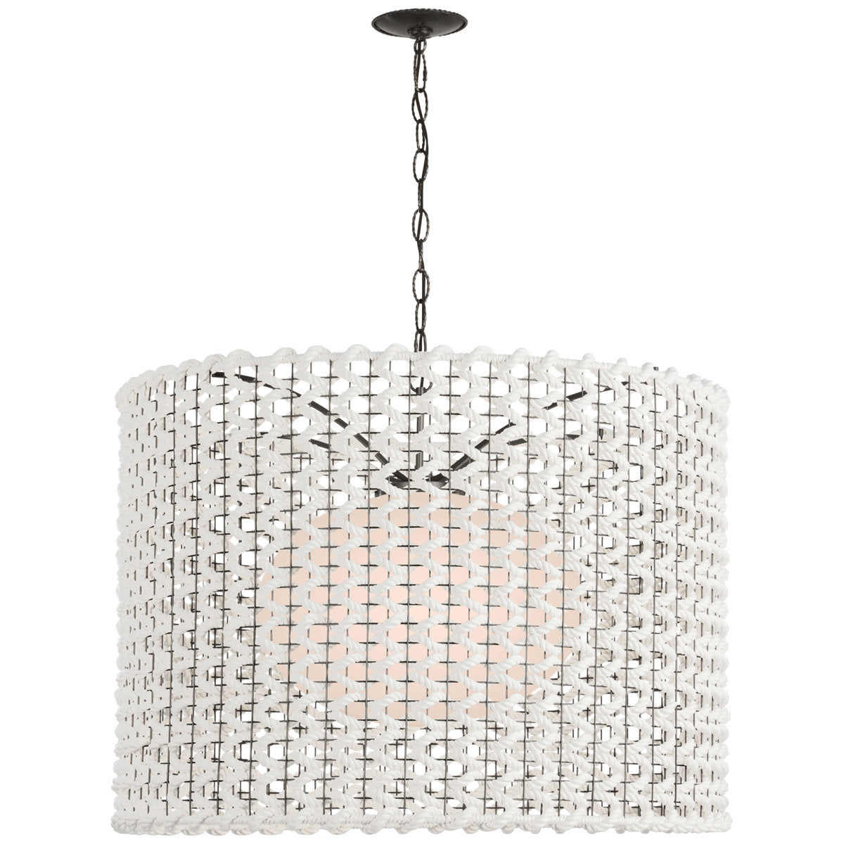 Catania 40" Hanging Shade With Cream Woven Rope