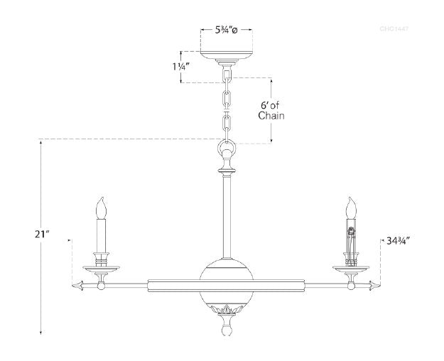 Chapman & Myers Leaf and Arrow Large Chandelier