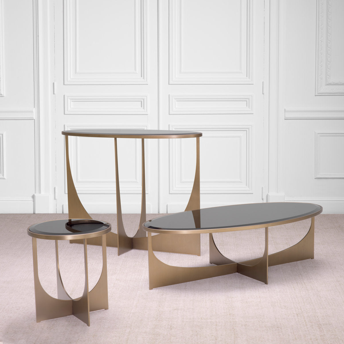 Console Table Elegance Brushed Brass Finish - Frame