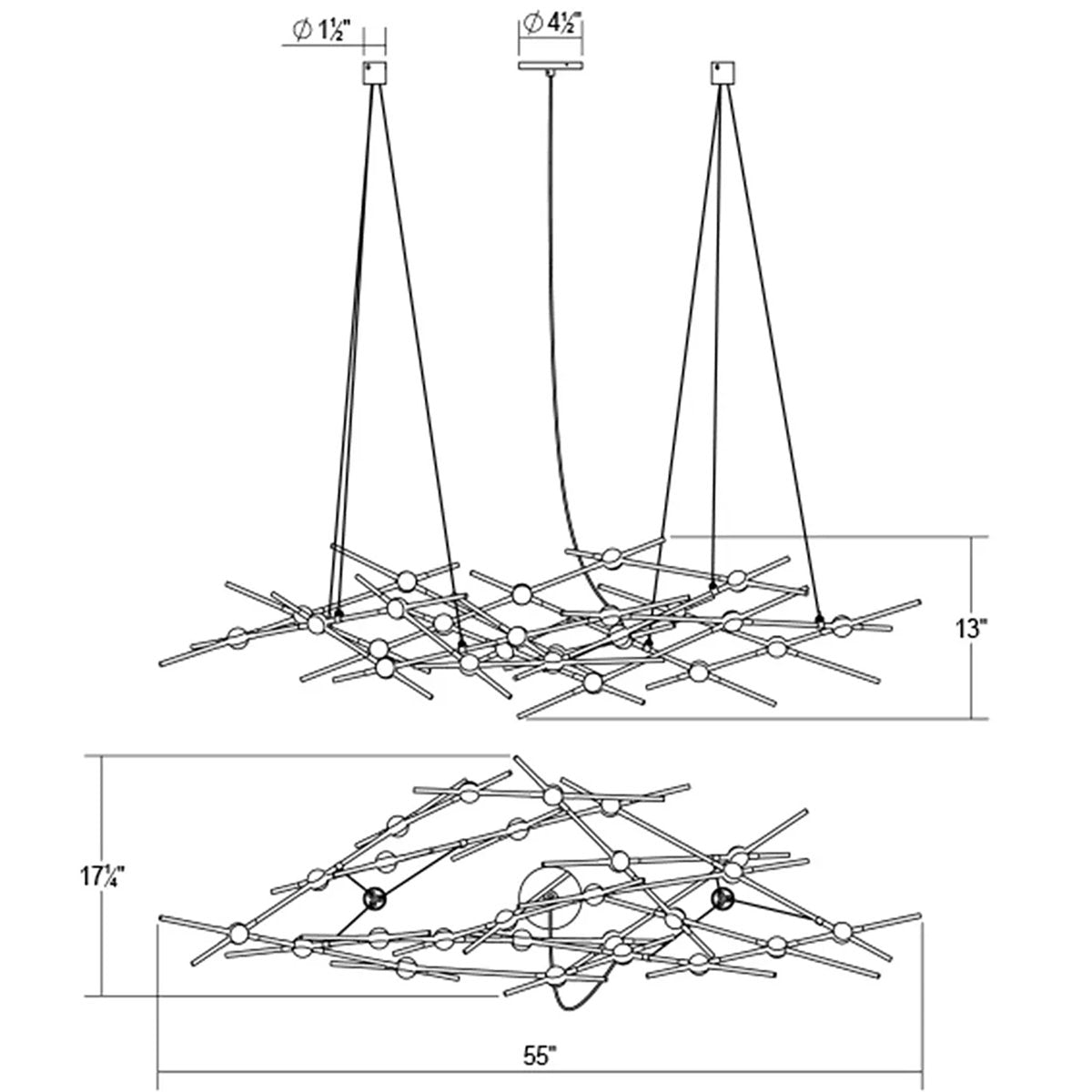 Constellation庐 25 - Light LED Chandelier