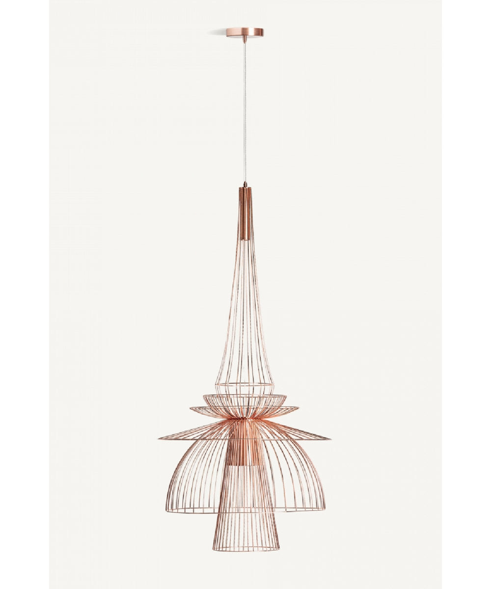 Copper Art Deco Chandelier