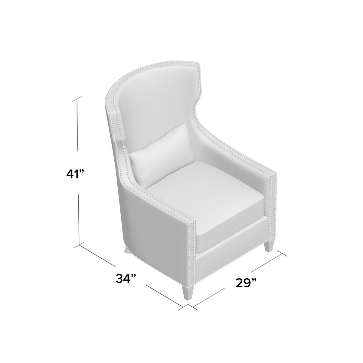 Corbin Wingback Chair Chair with Ottoman