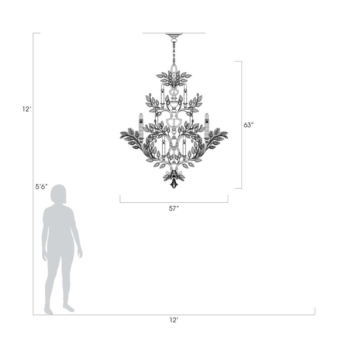 Crystal Laurel 20 - Light Crystal Chandelier