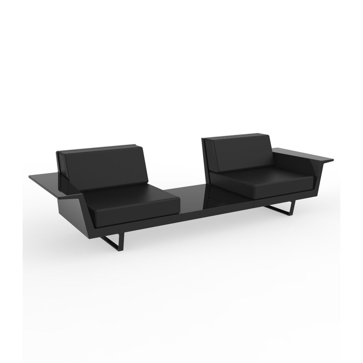 Delta 110.25" W 2 Seat Loveseat and Table