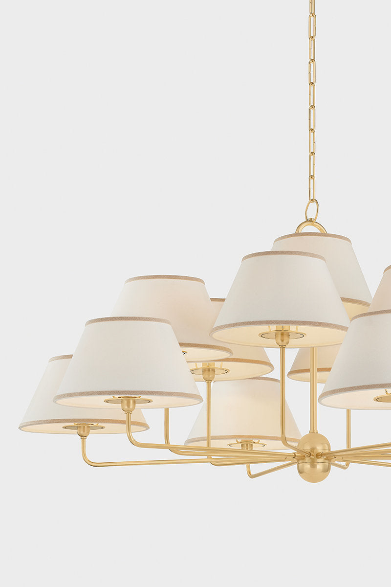 Durland Chandelier in Aged Brass