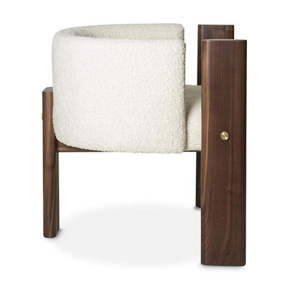 Egg Designs Boucle & Walnut Occasional Chair