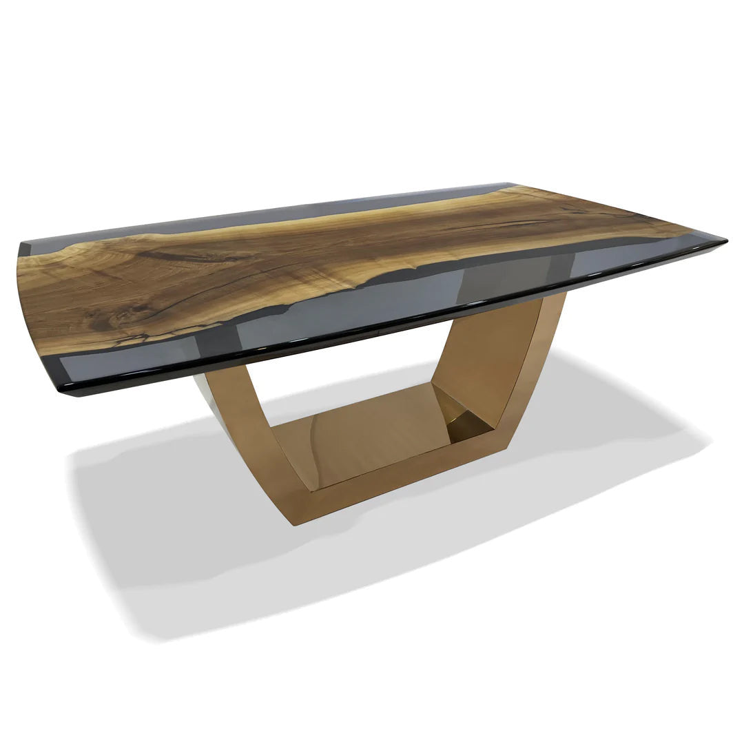 Evadne Walnut Wood Dining Table