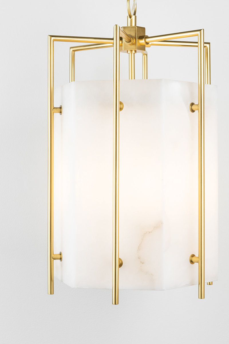 Flatbush - 6 Light Large Pendant - Aged Brass Finish