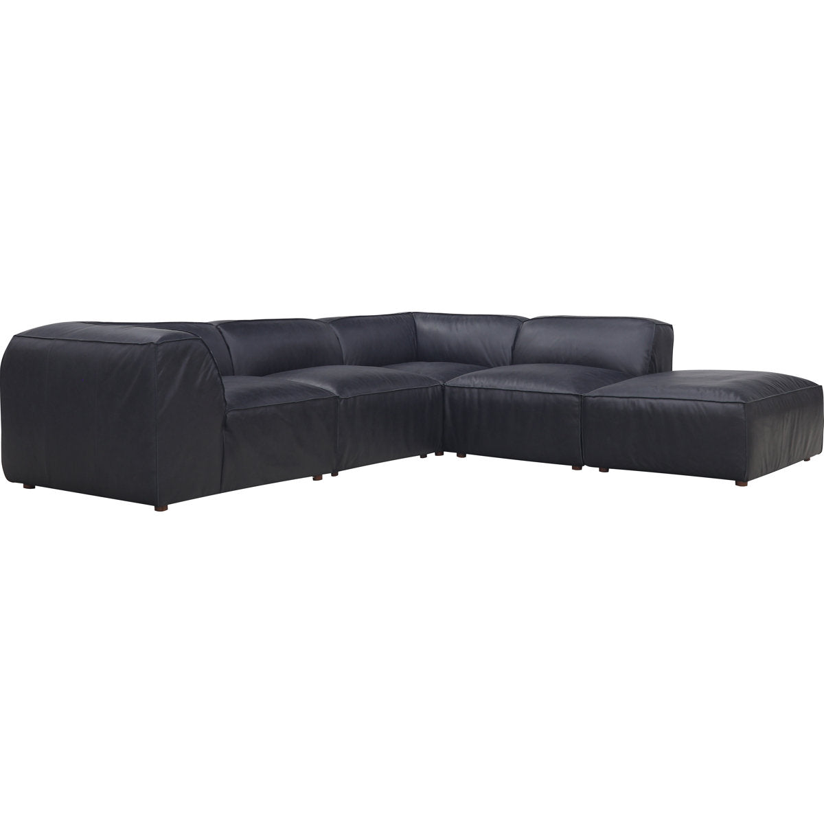 Form Astra 5 - Genuine Leather Modular Sectional with Ottoman