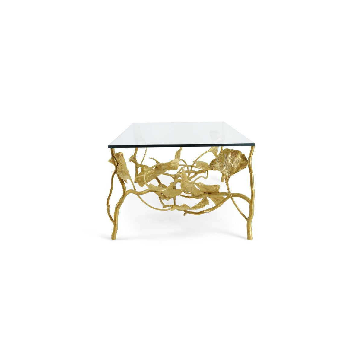 Golden Ginkgo Glass Coffee Table