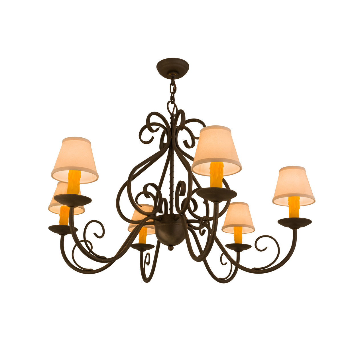 Greenbriar Oak 6-Light Shaded Classic Chandelier