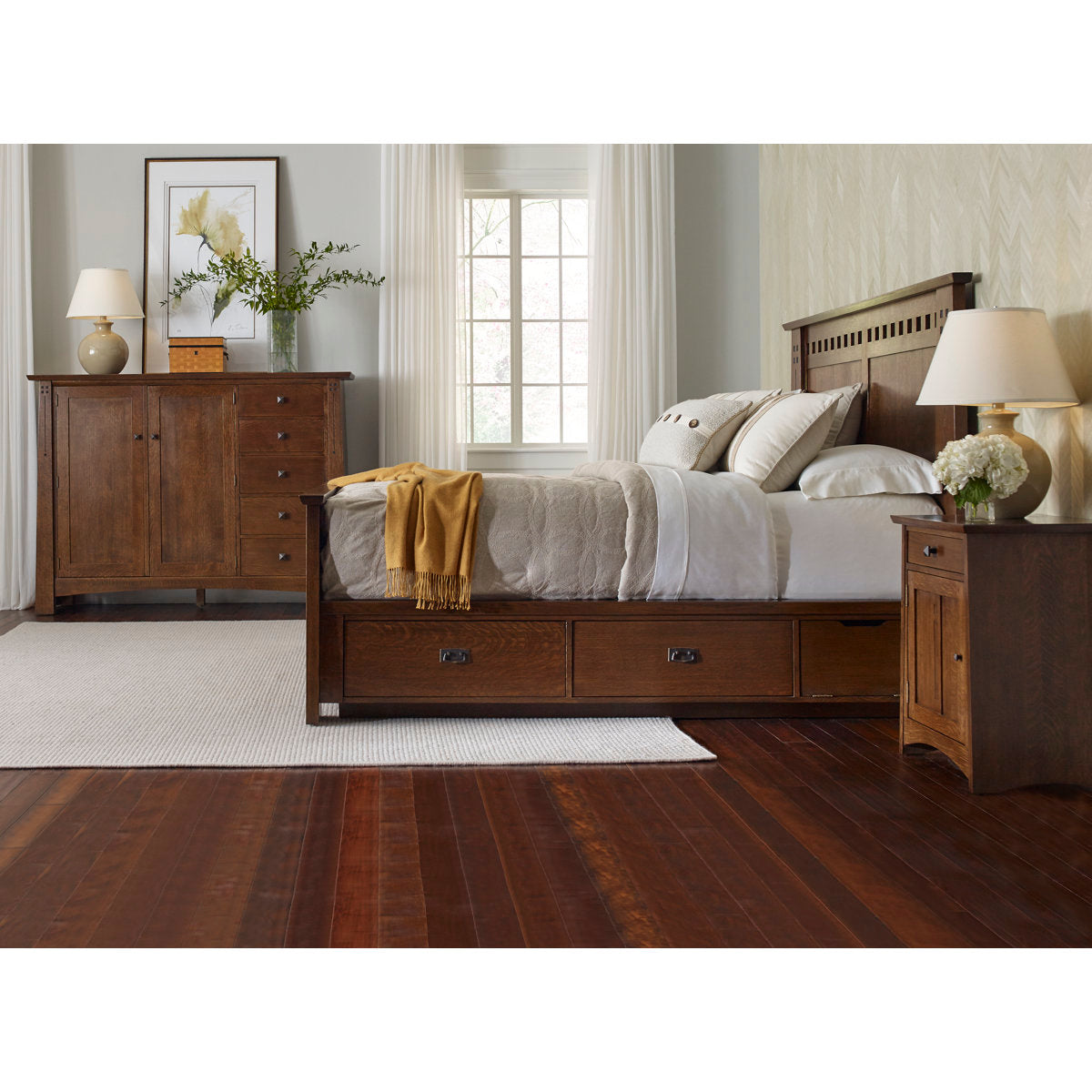 Highlands Solid Wood Low Profile Standard Bed