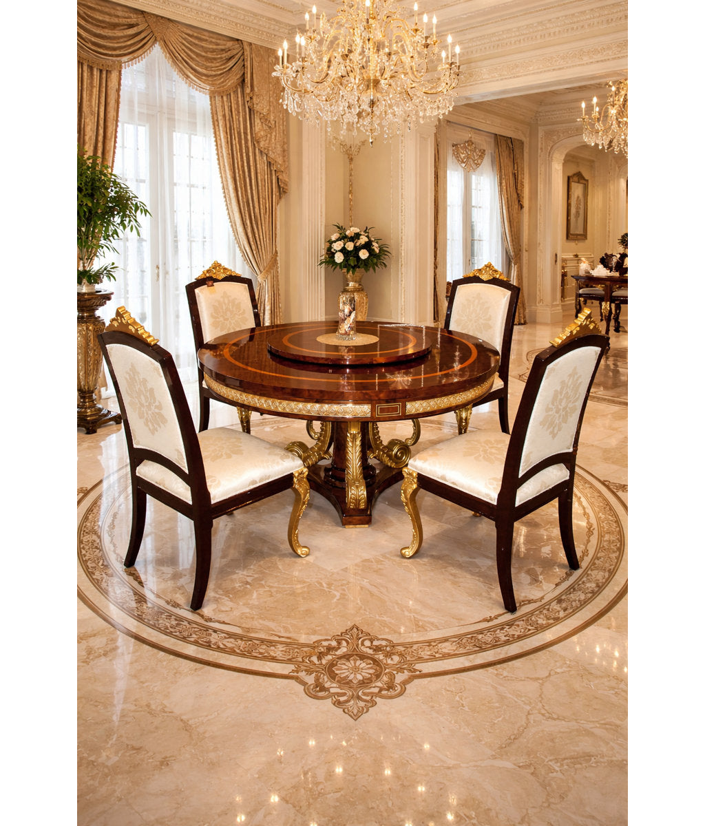 Infinity Round Solid Wood Dining Table