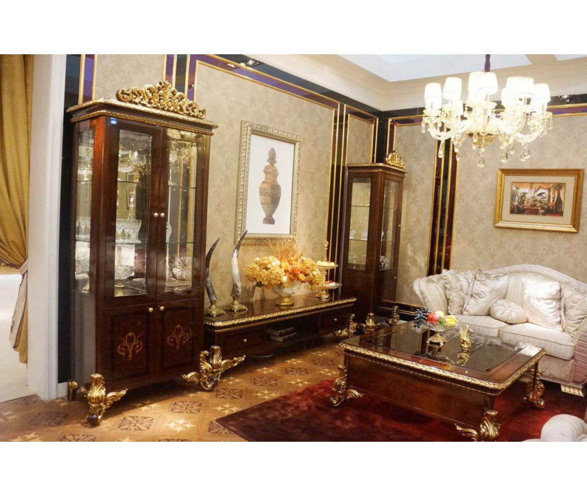 Jerud Solid Wood Lighted China Cabinet
