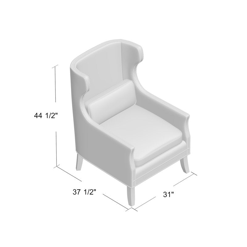 Kingston 31" Wide Top Grain Leather Down Cushion Wingback Chair