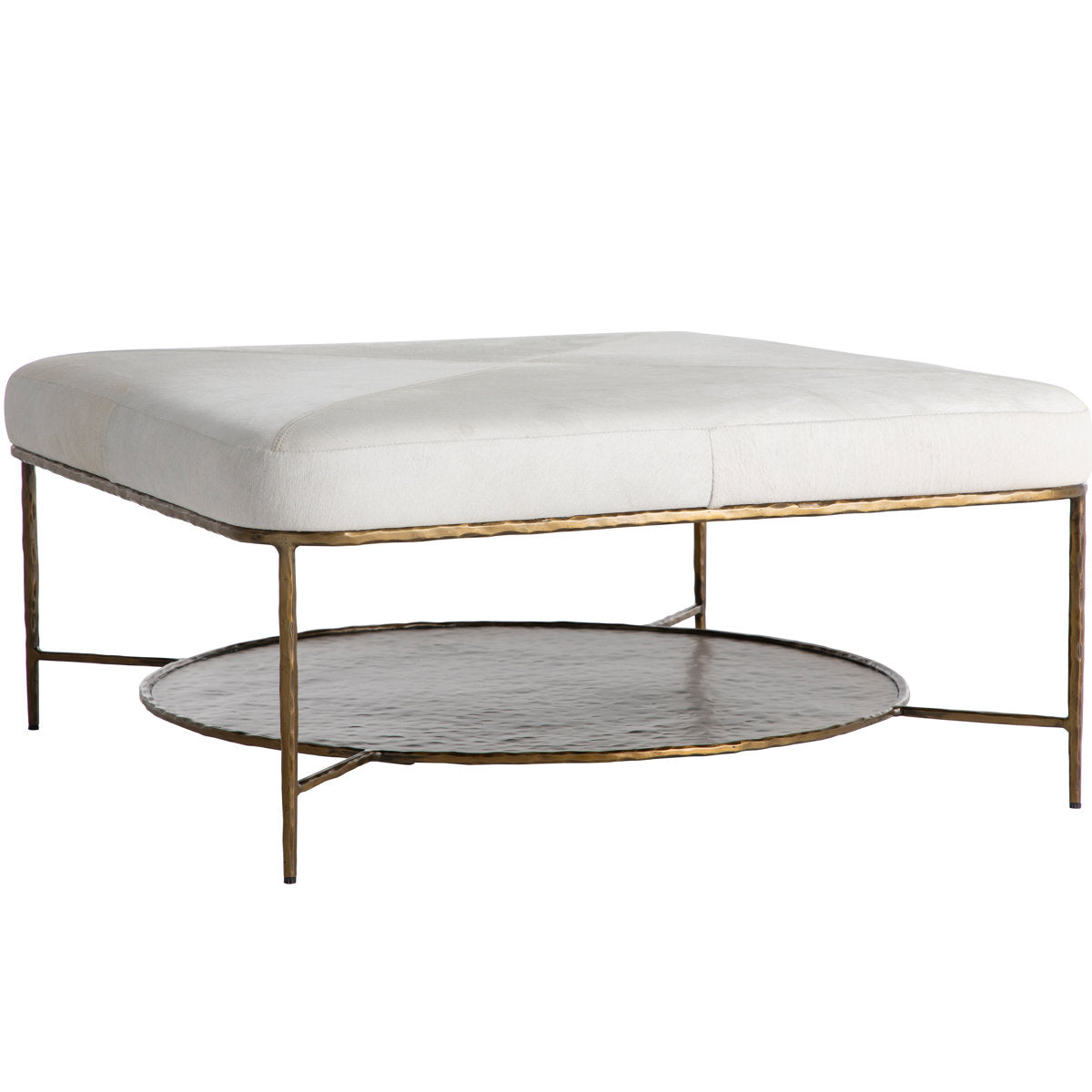 Laurie 40 Wide Genuine Leather Rectangle Storage Ottoman with Storage