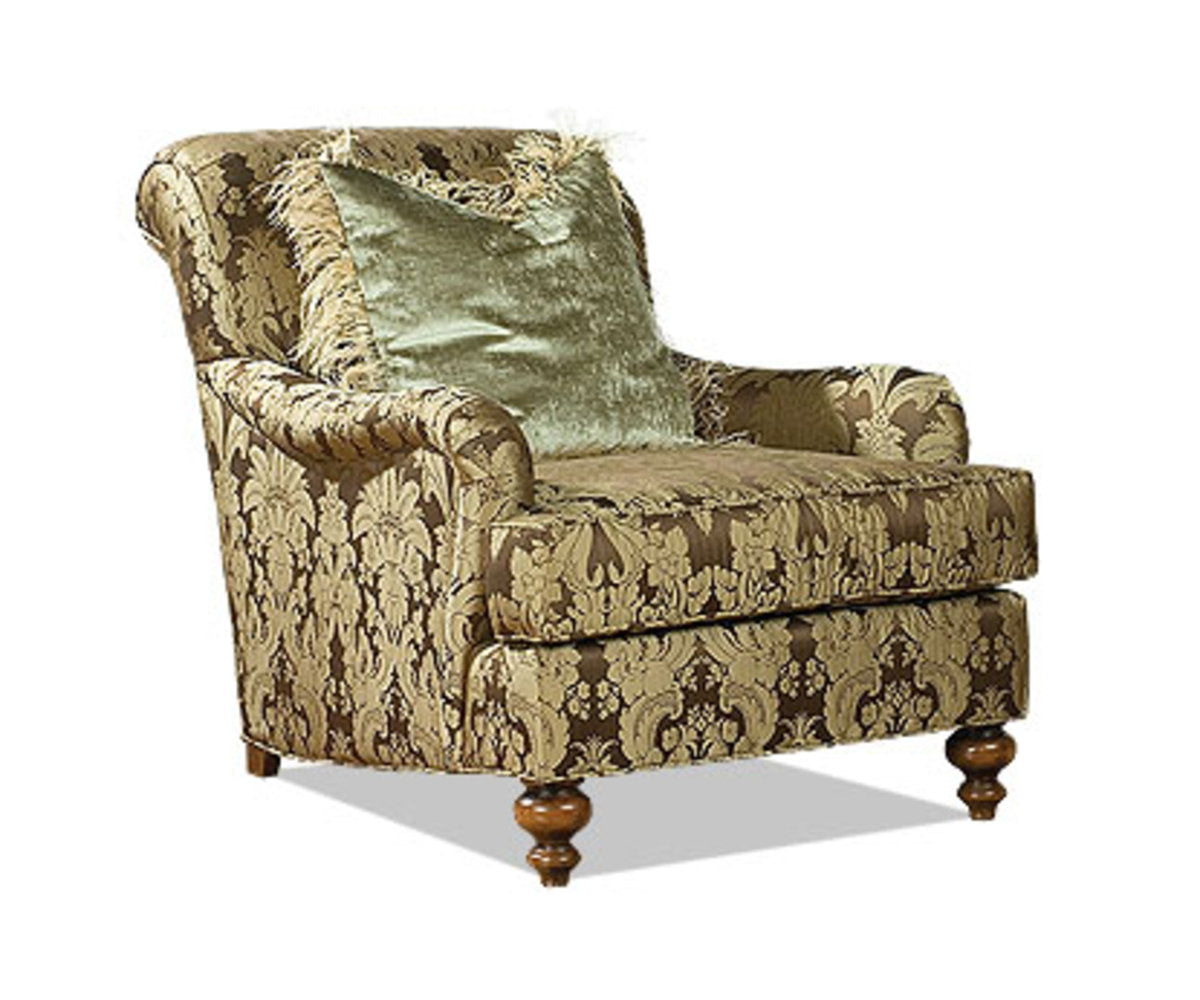 Leather Armchair Chair with Ottoman