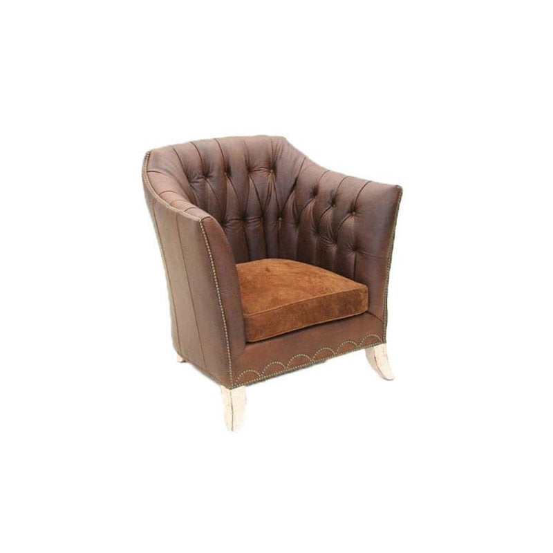 Leather Barrel Chair