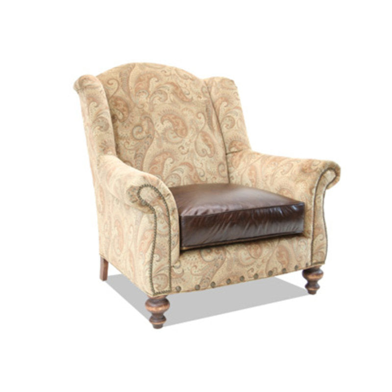 Leather Chair with Ottoman