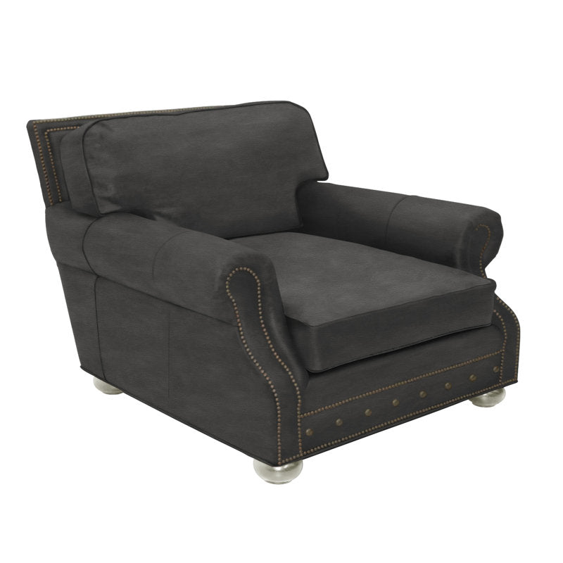 Leather Club Chair Chair with Ottoman