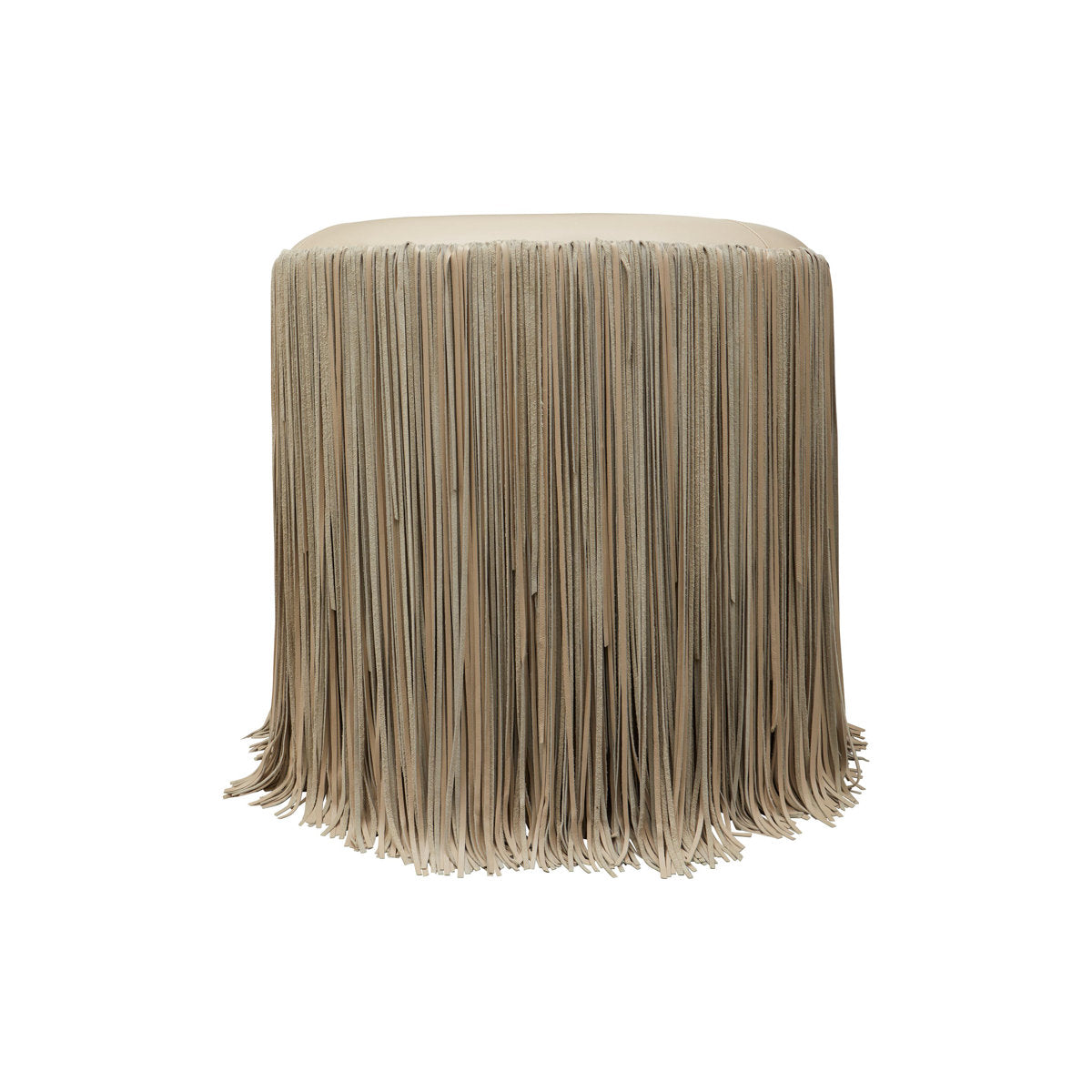 Leather Fringe Swivel Occasional Chair