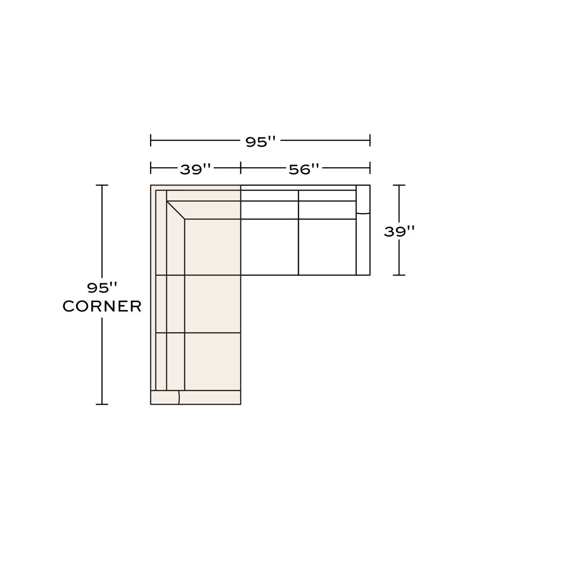 Lucca Corner Sectional (95" X 95" )