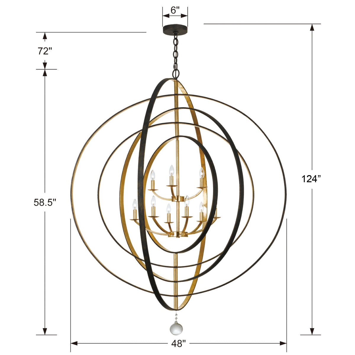 Luna 9 Light Foyer Chandelier