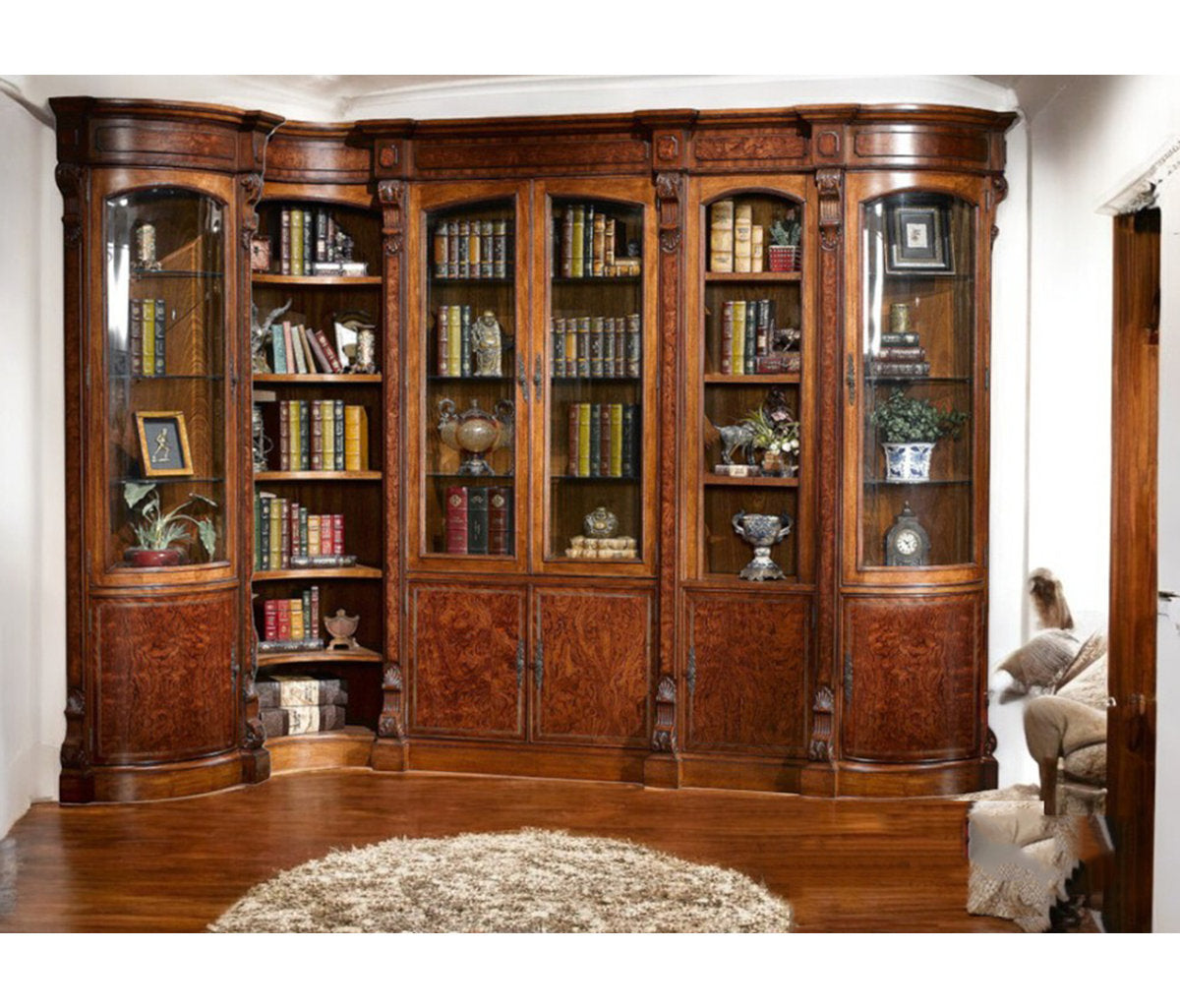 Luxurious Solid Wood Corner Bookcase