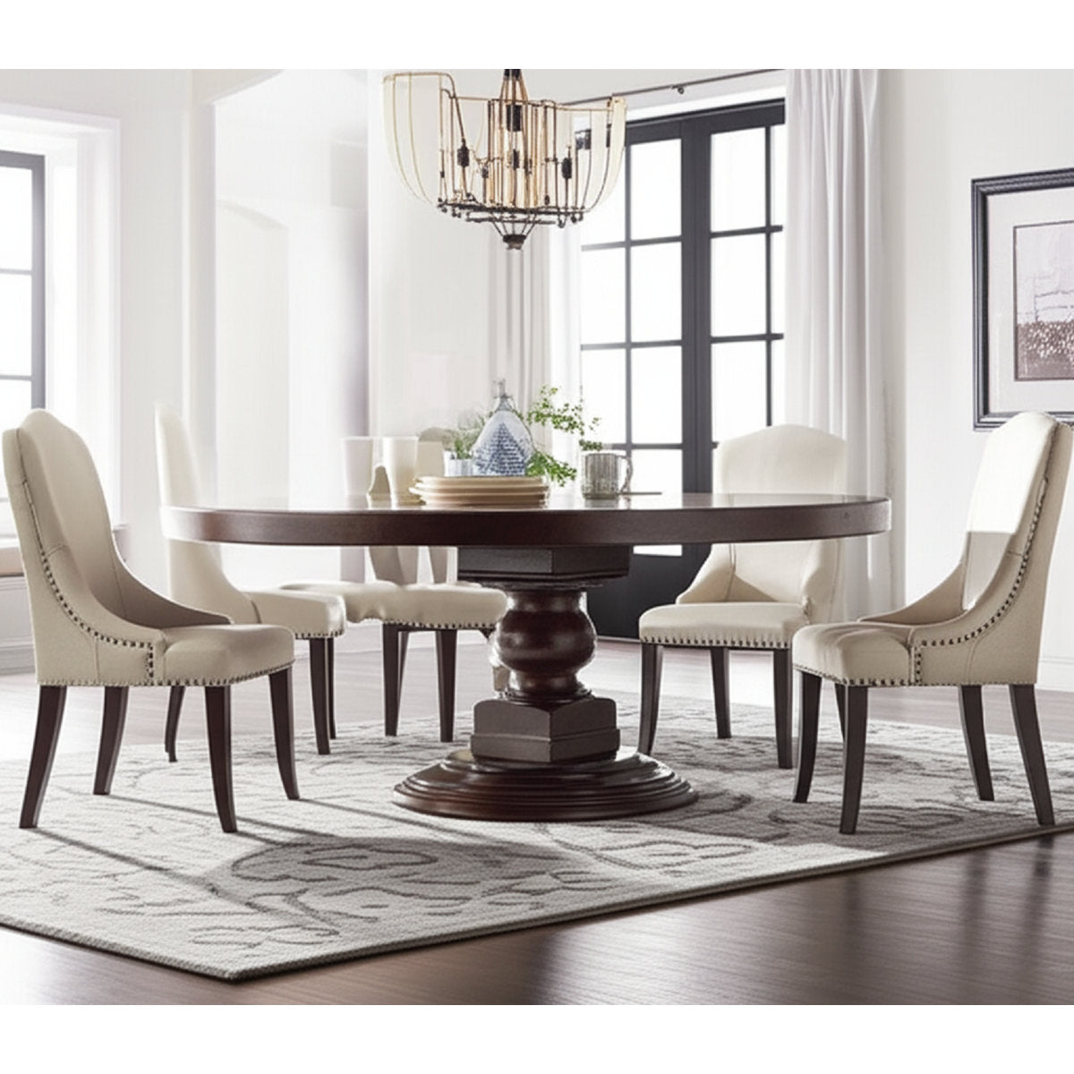 Marseille Round Solid Wood Dining Table