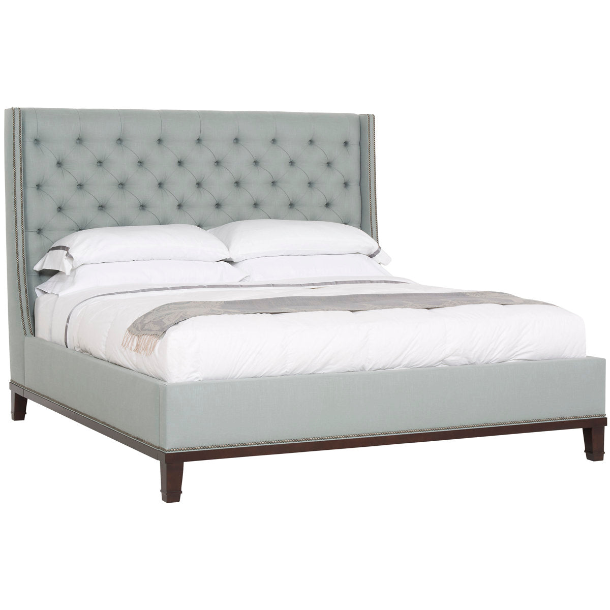 Michael Weiss King Tufted Upholstered Low Profile Panel Bed