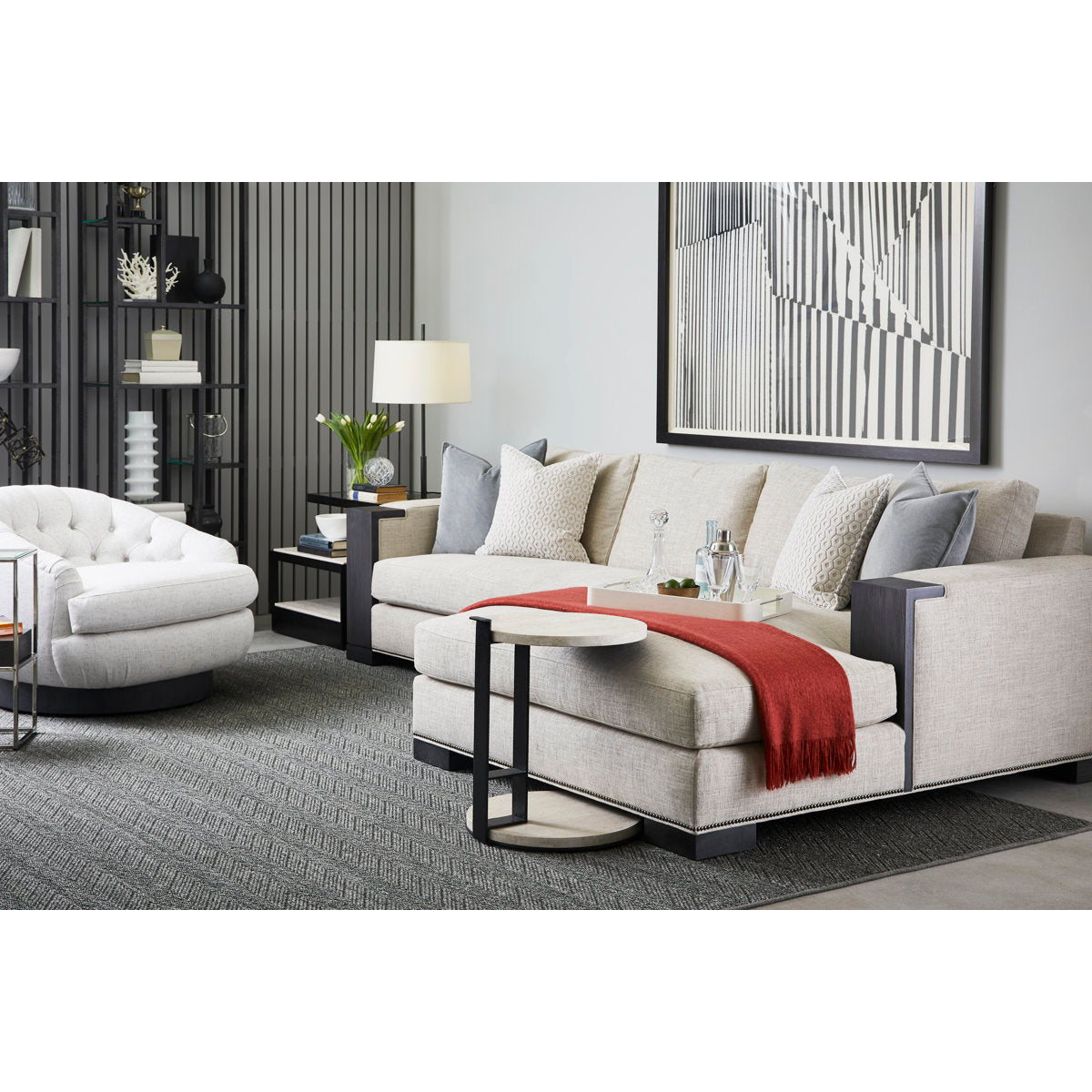 Michael Weiss Langston Upholstered Swivel Barrel Chair