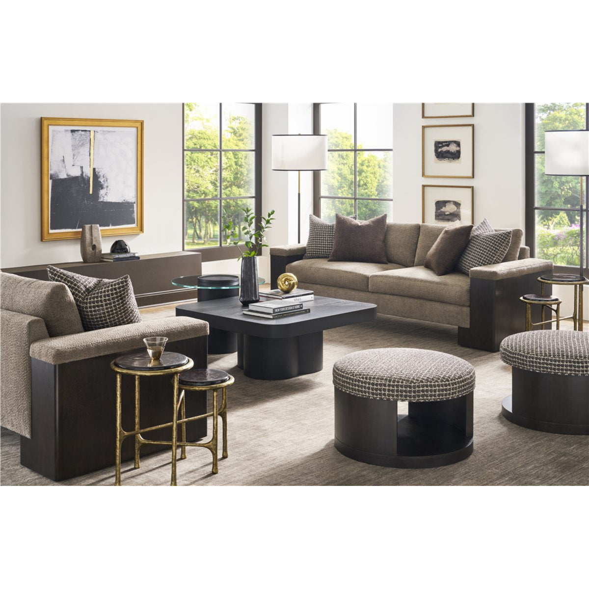 Michael Weiss Sweetbriar 28.5" Wide Round Cocktail Ottoman with Storage