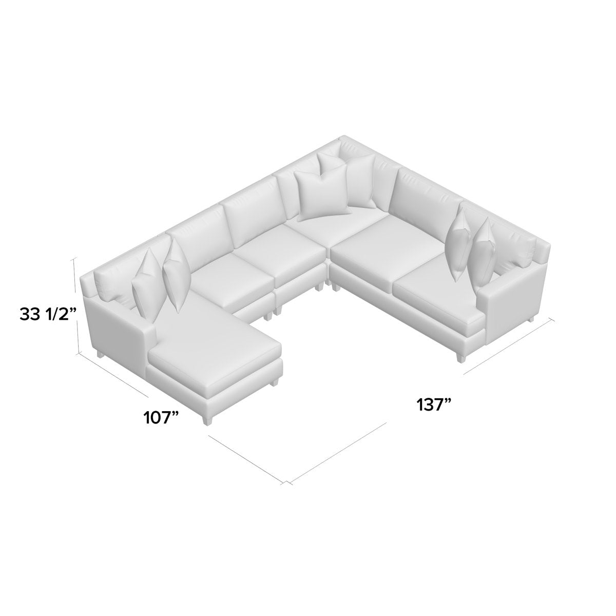 Mila 137" Left Hand Facing Stationary Large Sectional