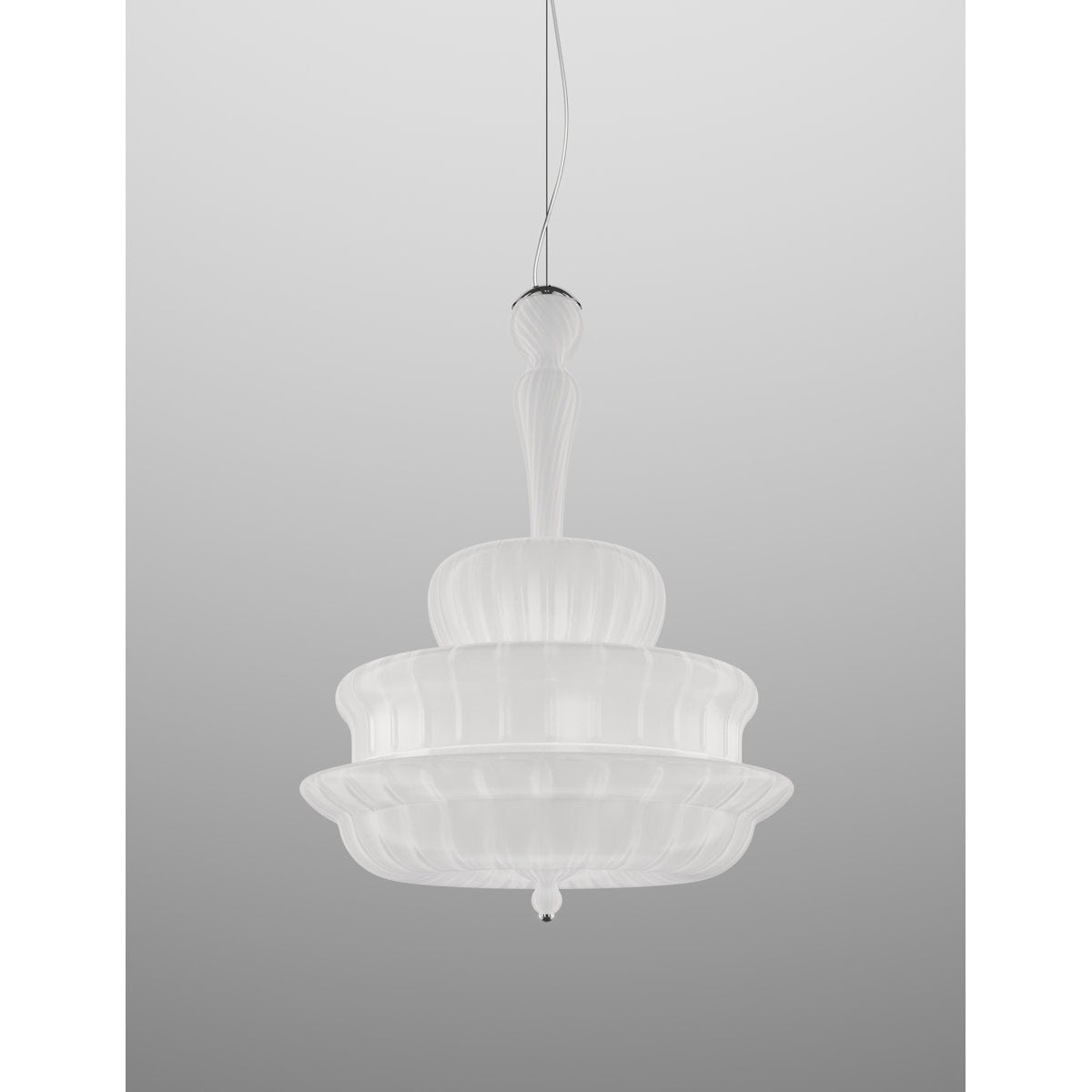 Novecento Suspension G Crystal Striped Glass Glossy Chrome E12 Ul