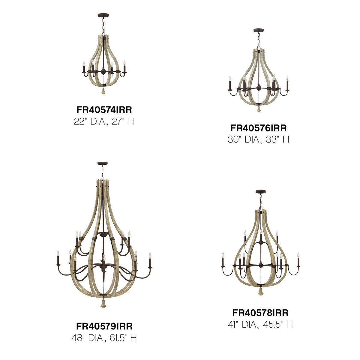 Oceane 9 - Light Candle Style Empire Chandelier