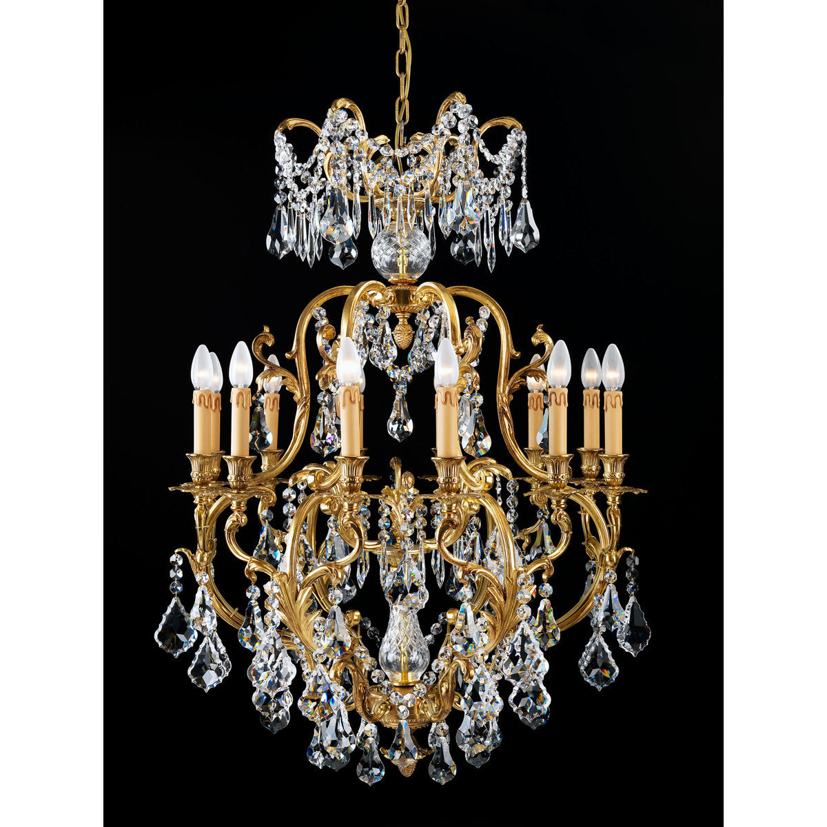 Oxide French 12-Light Candle Style Tiered Chandelier