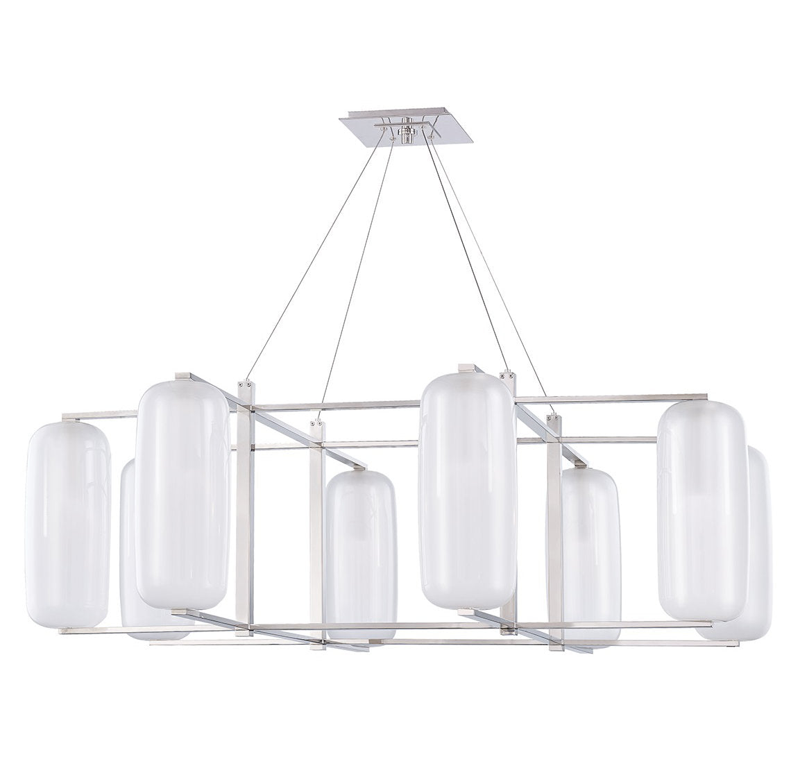 Pebble 8 - Light Shaded Chandelier Linear Chandelier