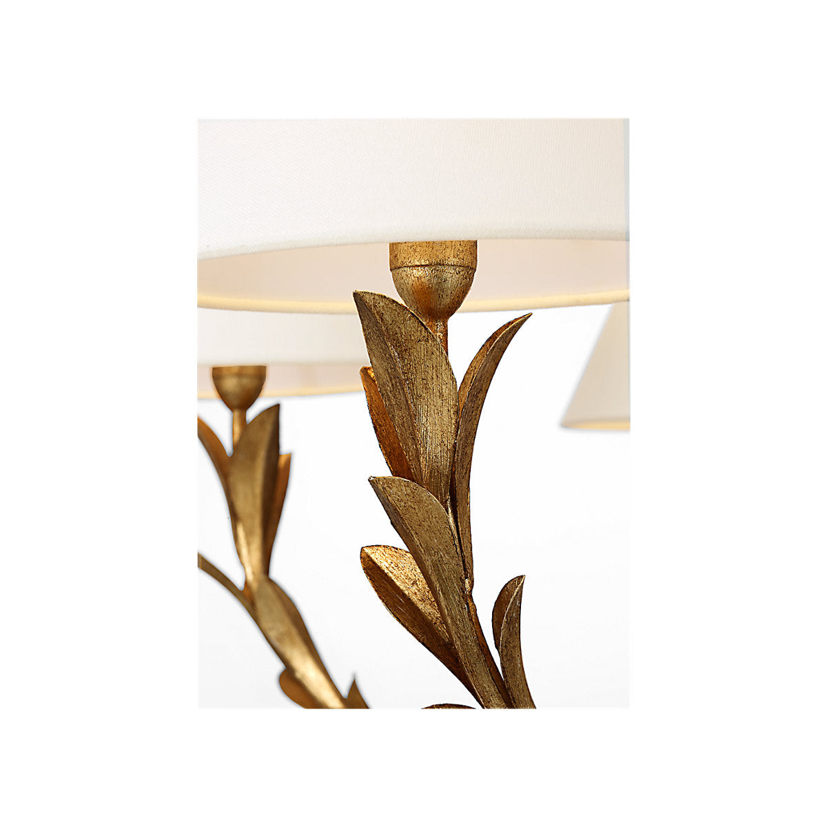Provenz 32" 6 Light Chandelier In Plaster White With Linen Shades