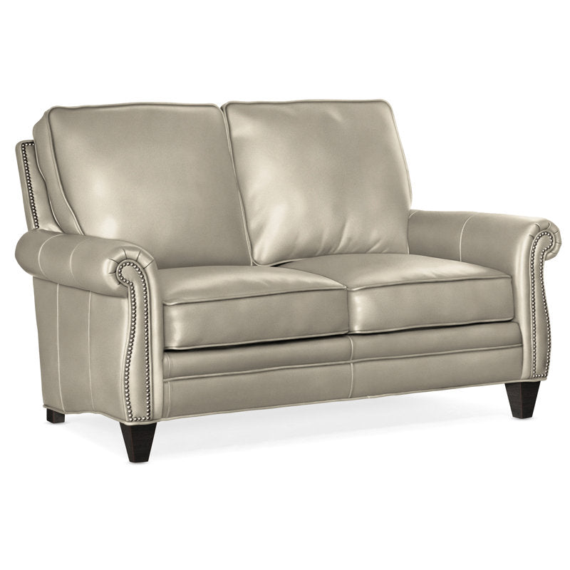 Reddish Leather Loveseat