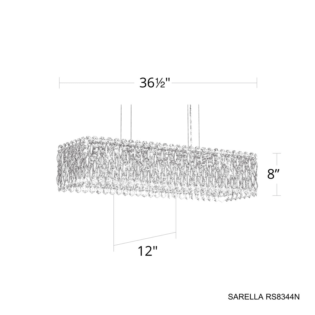 Sarella 13 Light 37in x 12in Rectangular Chandelier in Heirloom Gold with Clear Heritage Handcut Crystals