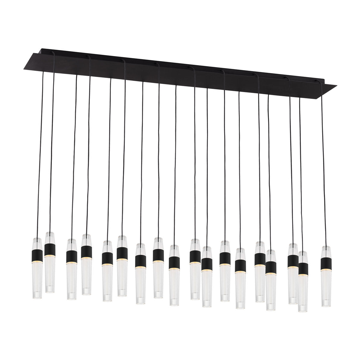 Sean Lavin Lassell 18-light chandelier in nightshade black finish with crystal glass shades