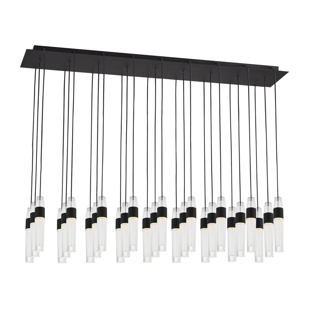 Sean Lavin Lassell 27-light chandelier in natural brass finish with crystal glass shades