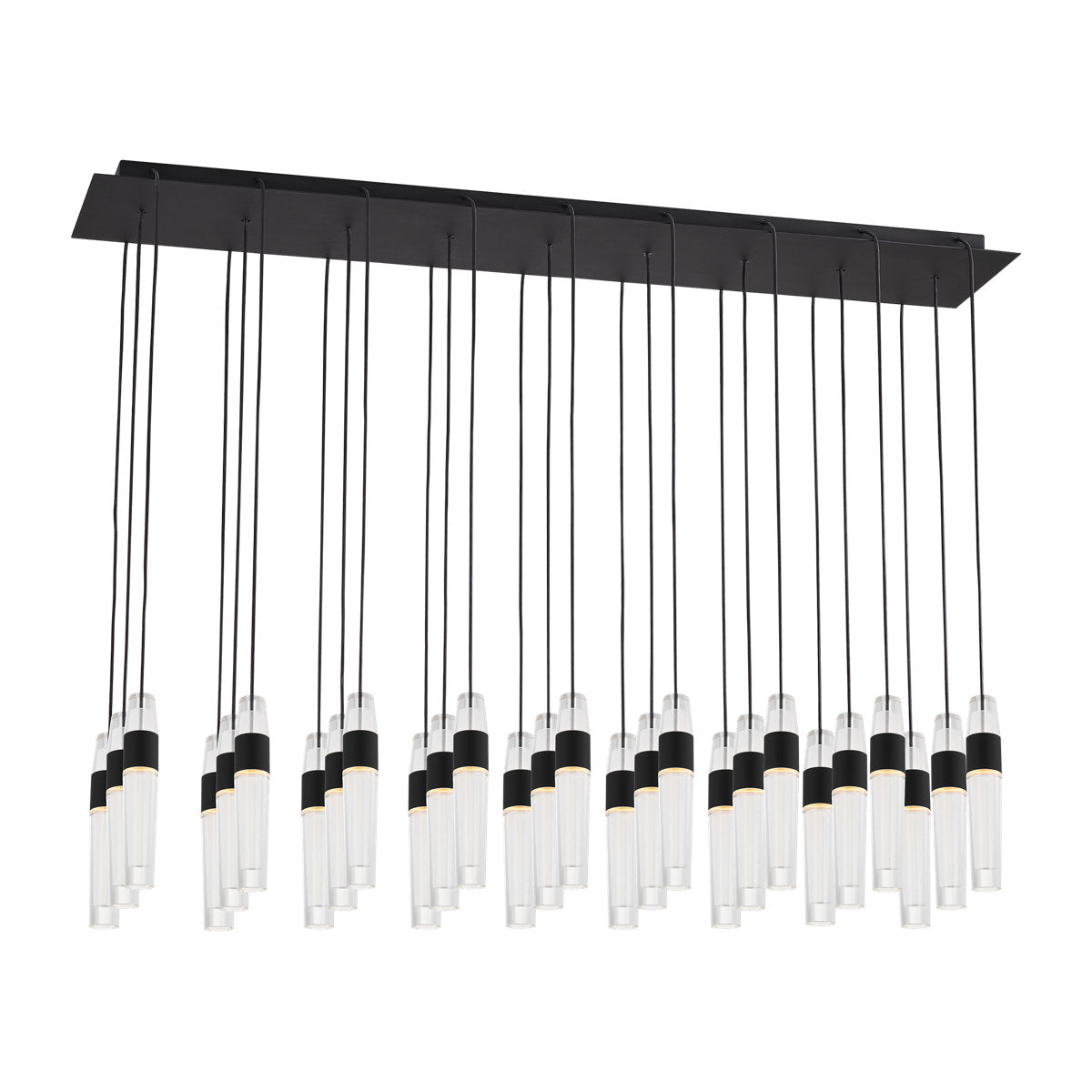 Sean Lavin Lassell 27-light chandelier in nightshade black finish with crystal glass shades