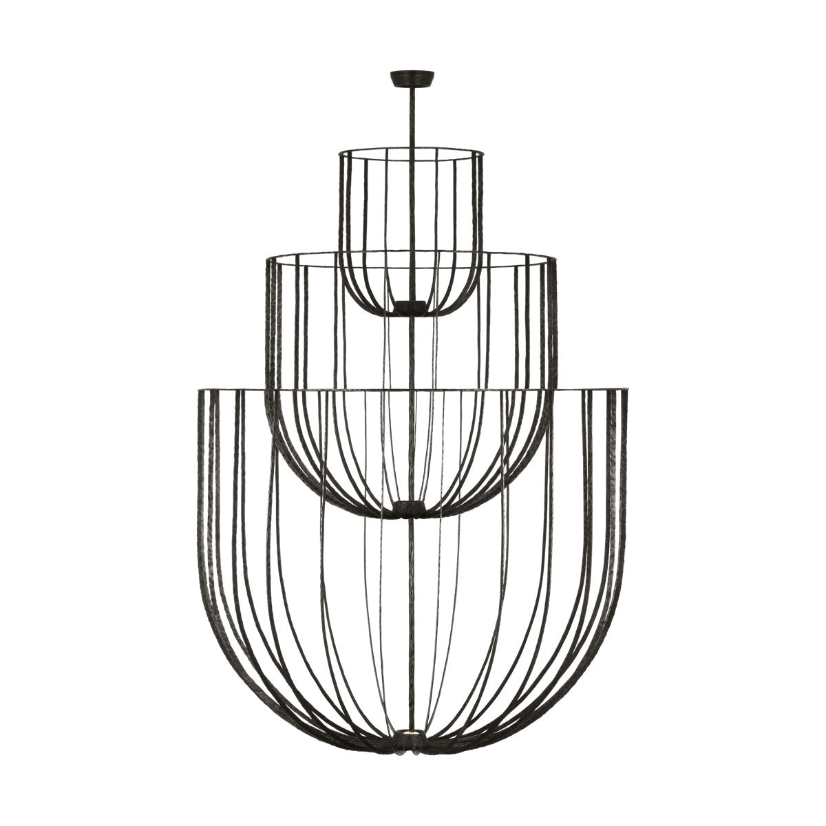 Sean Lavin Sanchi grande three tier chandelier in polished antique brass finish