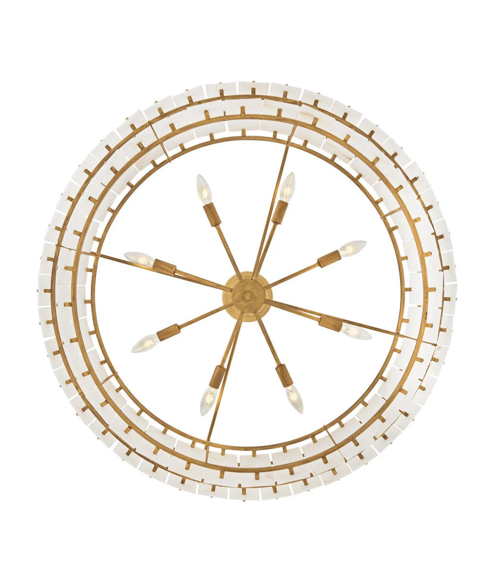 Simone 8 - Light Steel Dimmable Drum Chandelier
