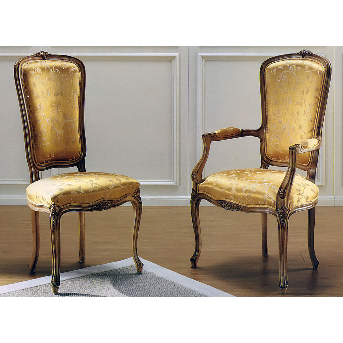 Solid Wood Side Chair in Gold